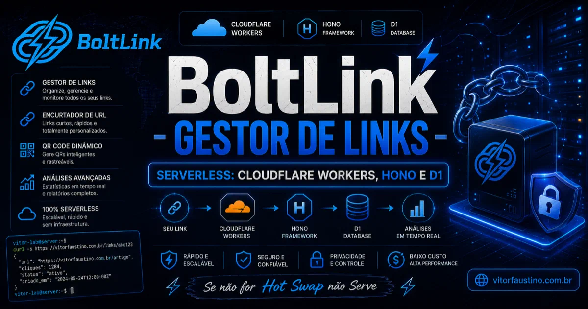 BoltLink: gestor de links e encurtador de URL com Cloudflare Workers, Hono e D1