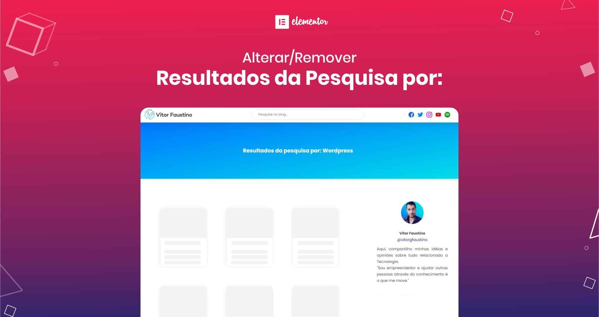 Elementor - Alterar Texto Resultados da Pesquisa por