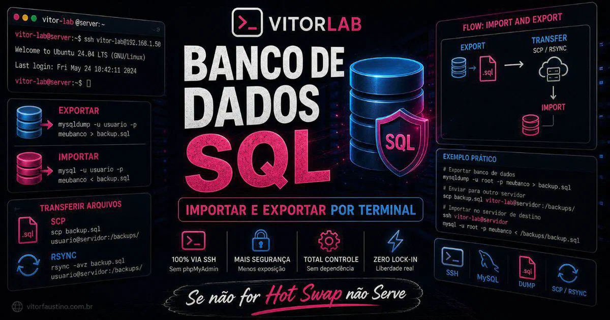 Exportar e importar SQL via terminal SSH: fuja do phpMyAdmin