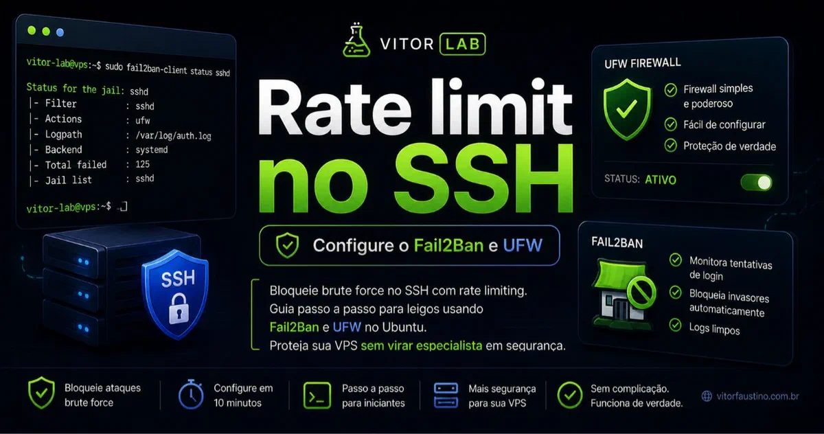 Rate limit no SSH: bloqueie ataques em 5 minutos com Fail2Ban e UFW