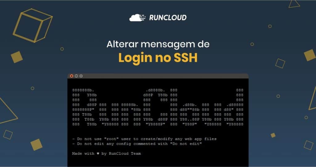 RunCloud - Alterar mensagem de Login no SSH