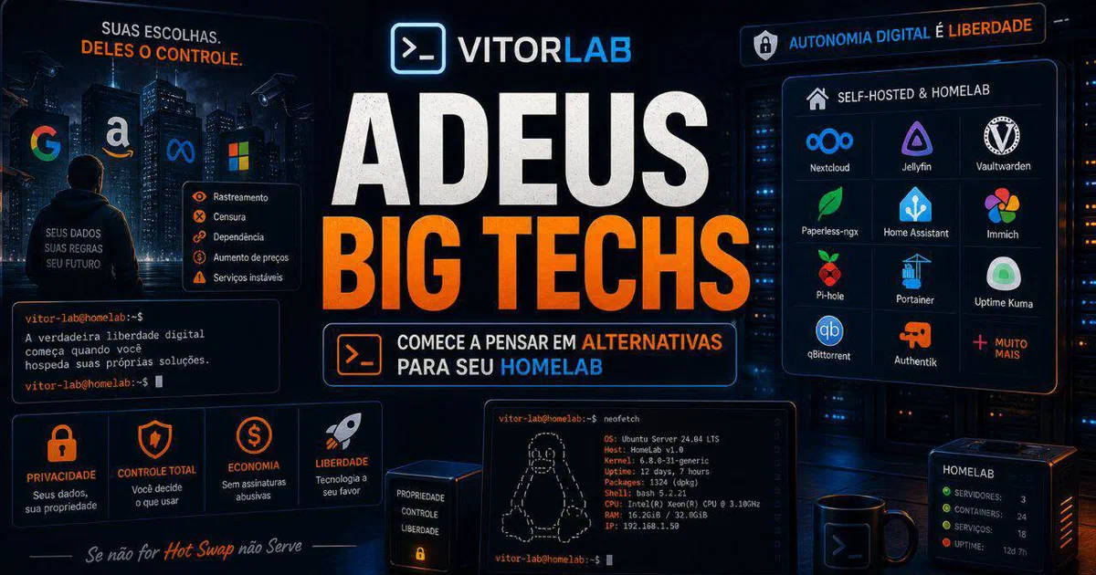 O que eu faço para não depender das Big Techs com self hosted e HomeLab